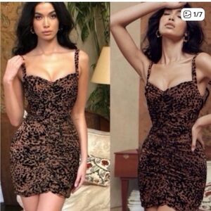 House of CB Brown Leopard Mini Dress